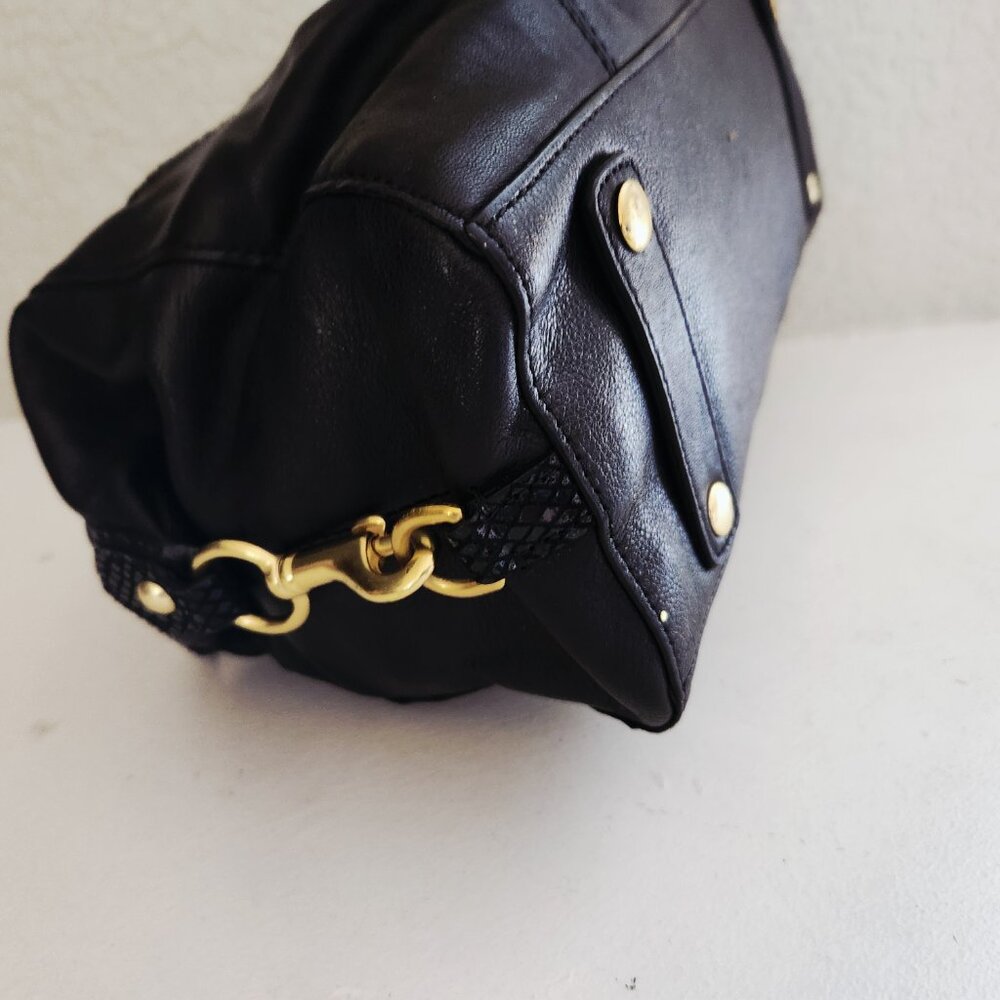 Euc Coach Ashley Black Leather Python Snakeskin 2… - image 8